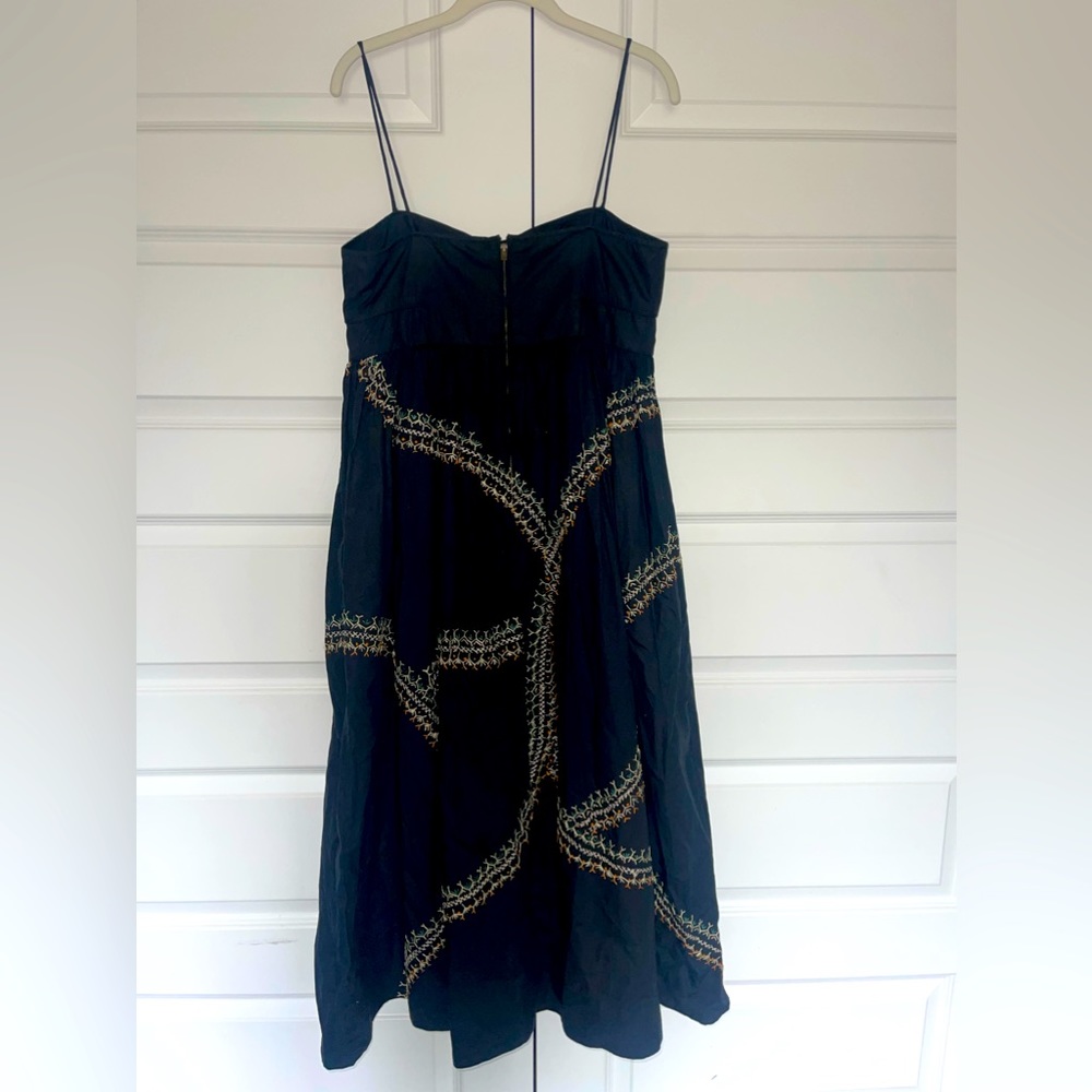 Ulla Johnson Black Midi Dress with Gold Accents - Picture 9 of 10